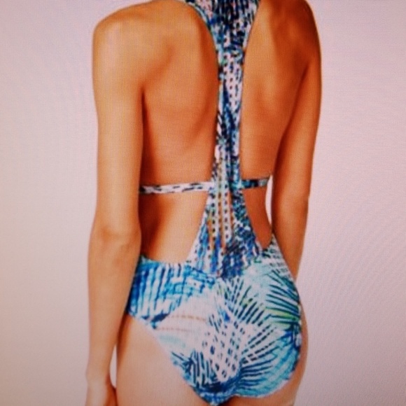 Multicolor Print Tummy Toner One Piece Swimsuit - Picture 2 of 3
